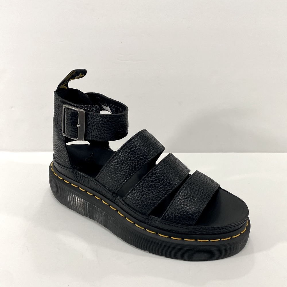 NEW CLARISSA II QUAD LEATHER PLATFORM SANDALS - Picture 4 of 15